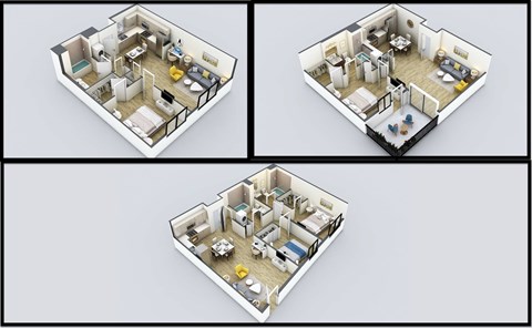 Floor plan for 1 bed, 1 bath, 1200 sqft